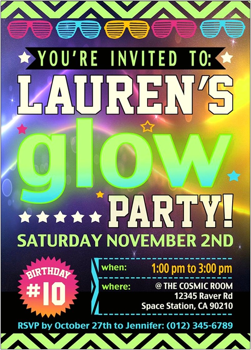 Free Glow In The Dark Invitation Templates