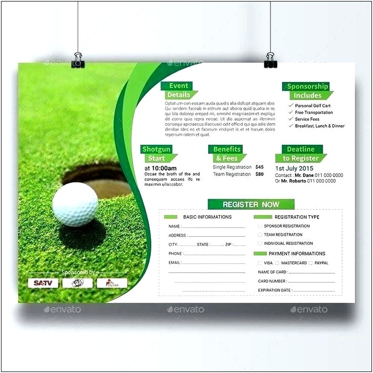 Free Golf Tournament Sign Up Sheet Template