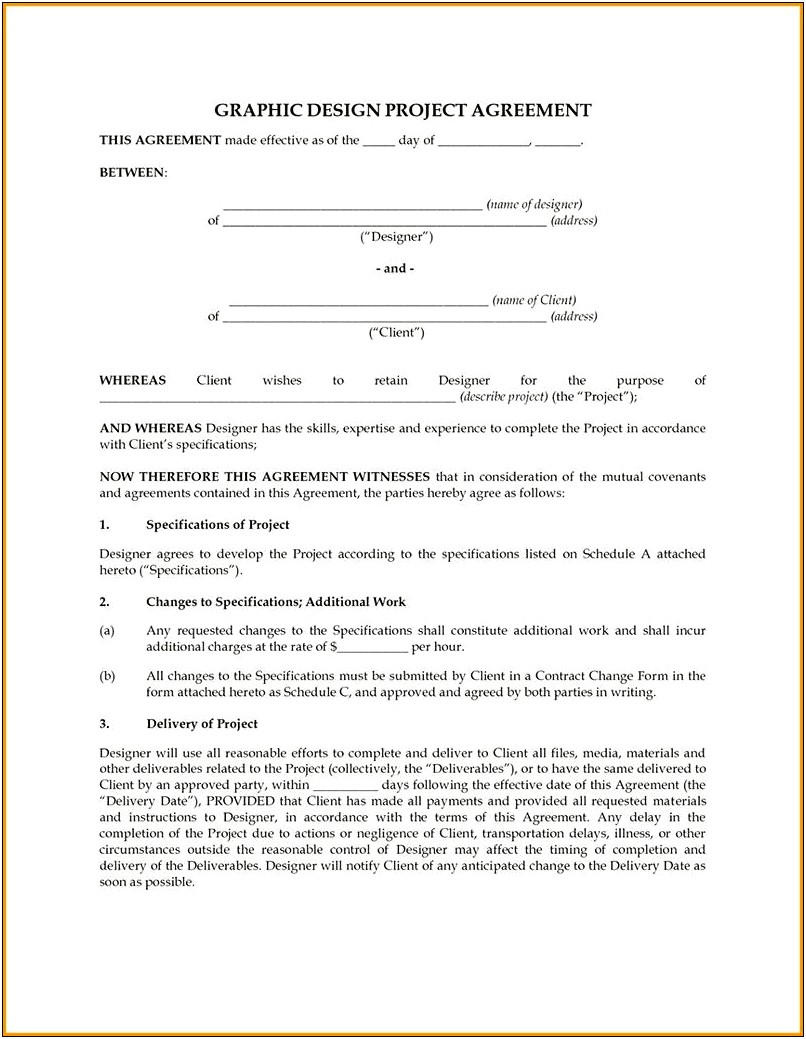 Free Graphic Design Contract Agreement Template