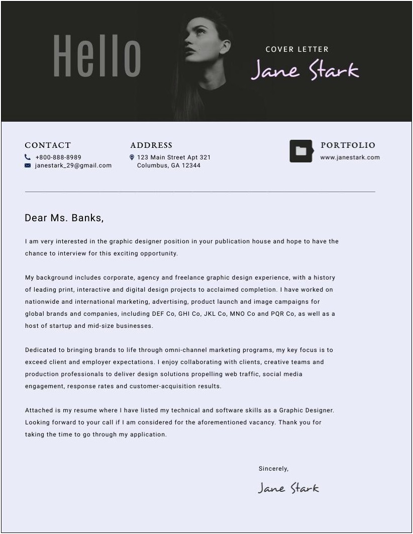 Free Graphic Design Cover Letter Templates