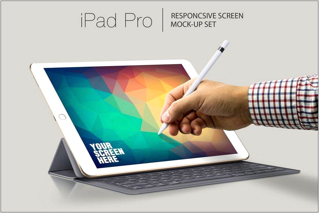 Free Hand With Ipad Pro Psd Mockup Template