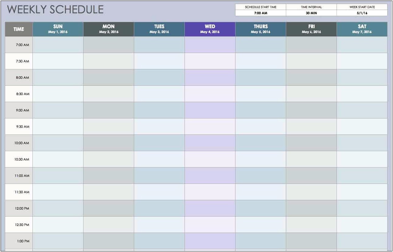Free Hourly Schedule Template Word Printable