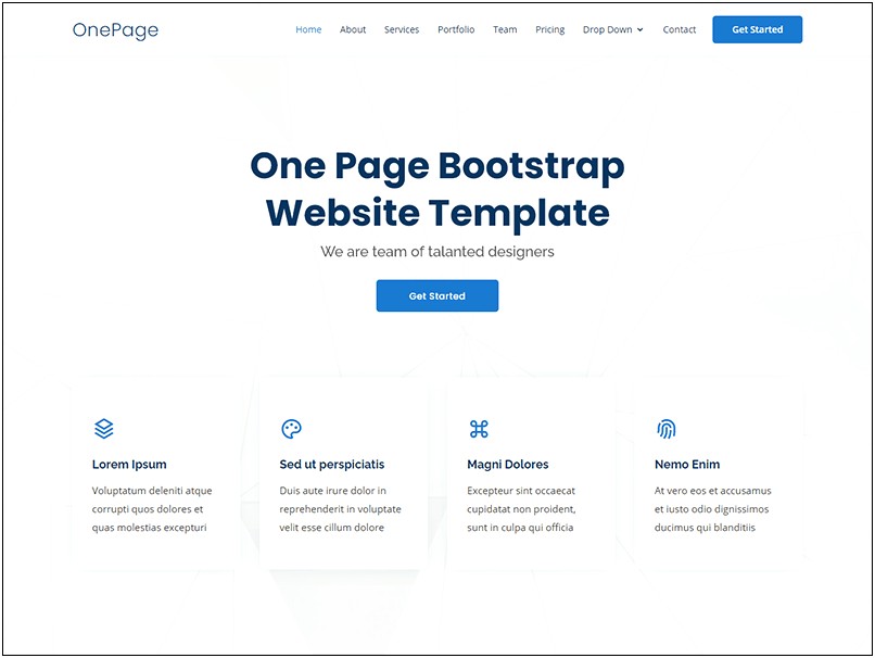 Free Html Business Template One Page