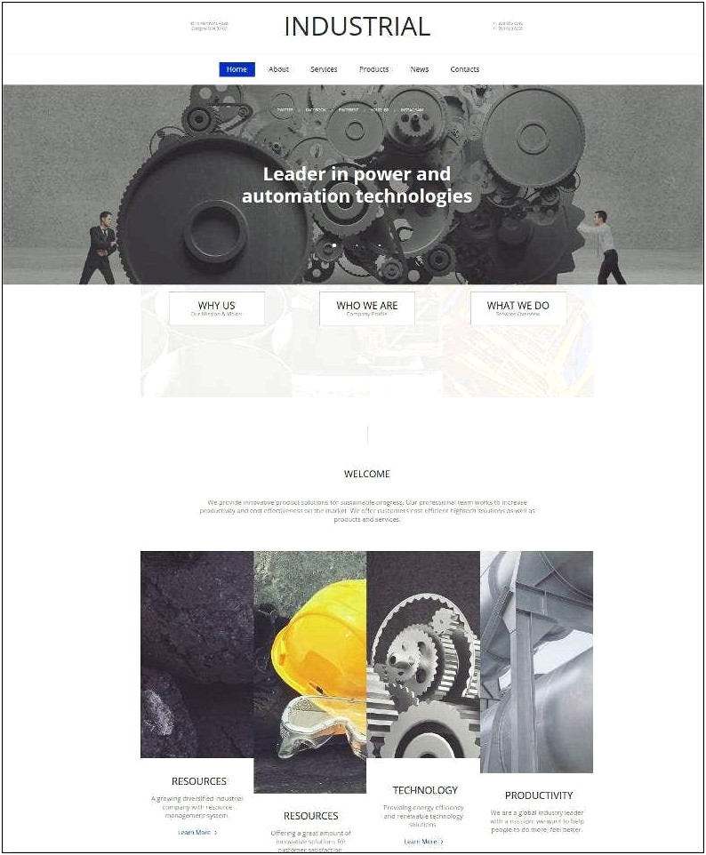 Free Html Templates For Manufacturing Companies