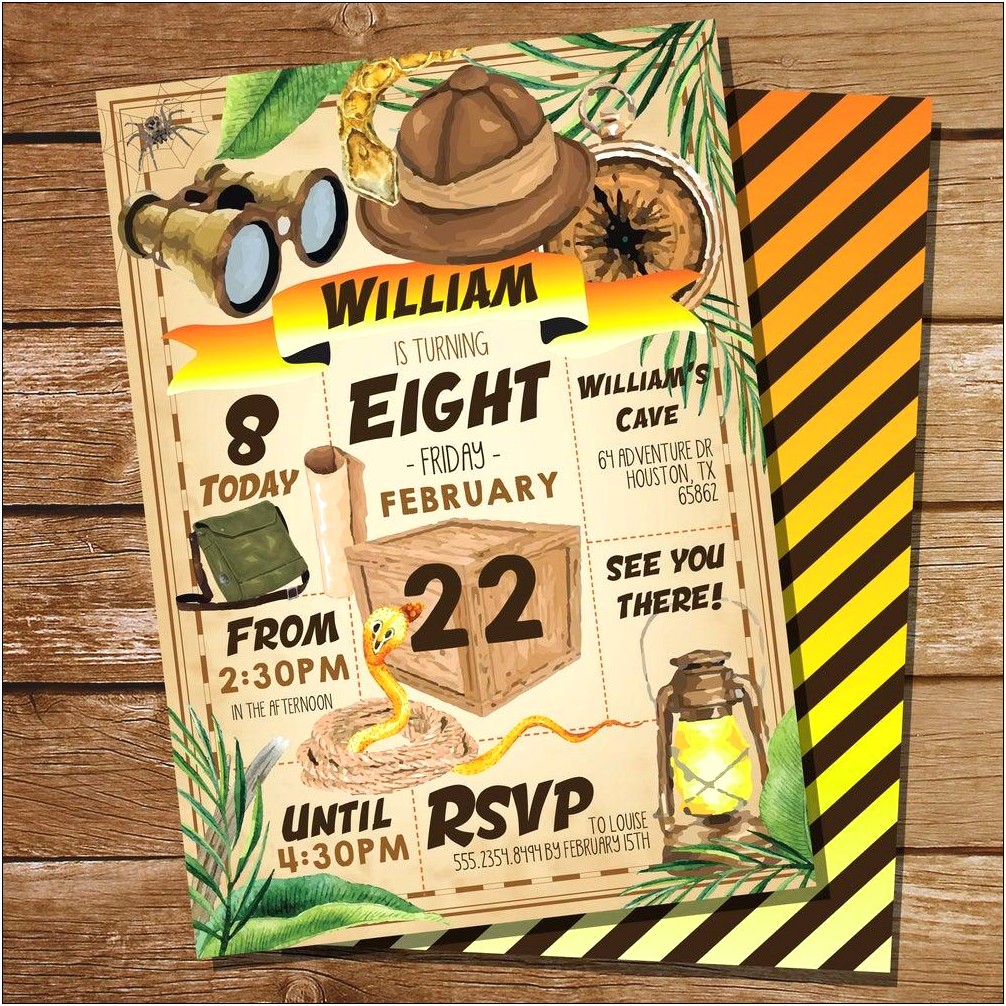 Free Indiana Jones Party Invitation Template