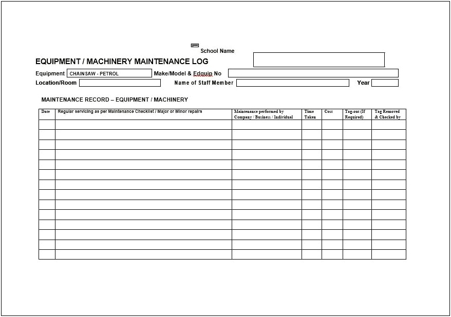 Free Inspection Tag Template For Equipment Maintenance