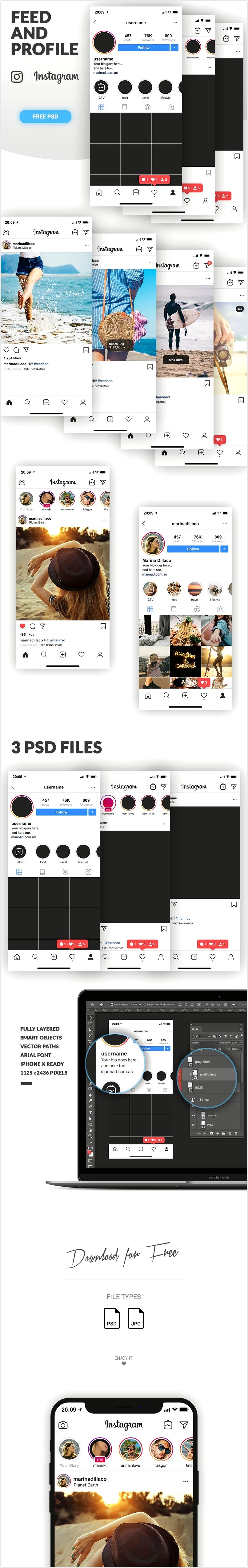 Free Instagram Mockup Template 2019 Vector