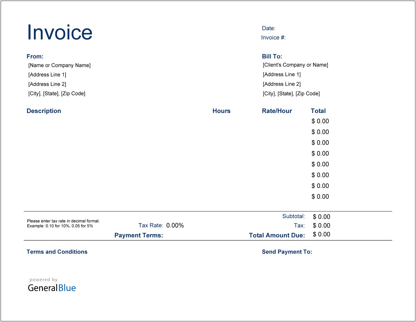 Free Invoice Template With Tax Calculation