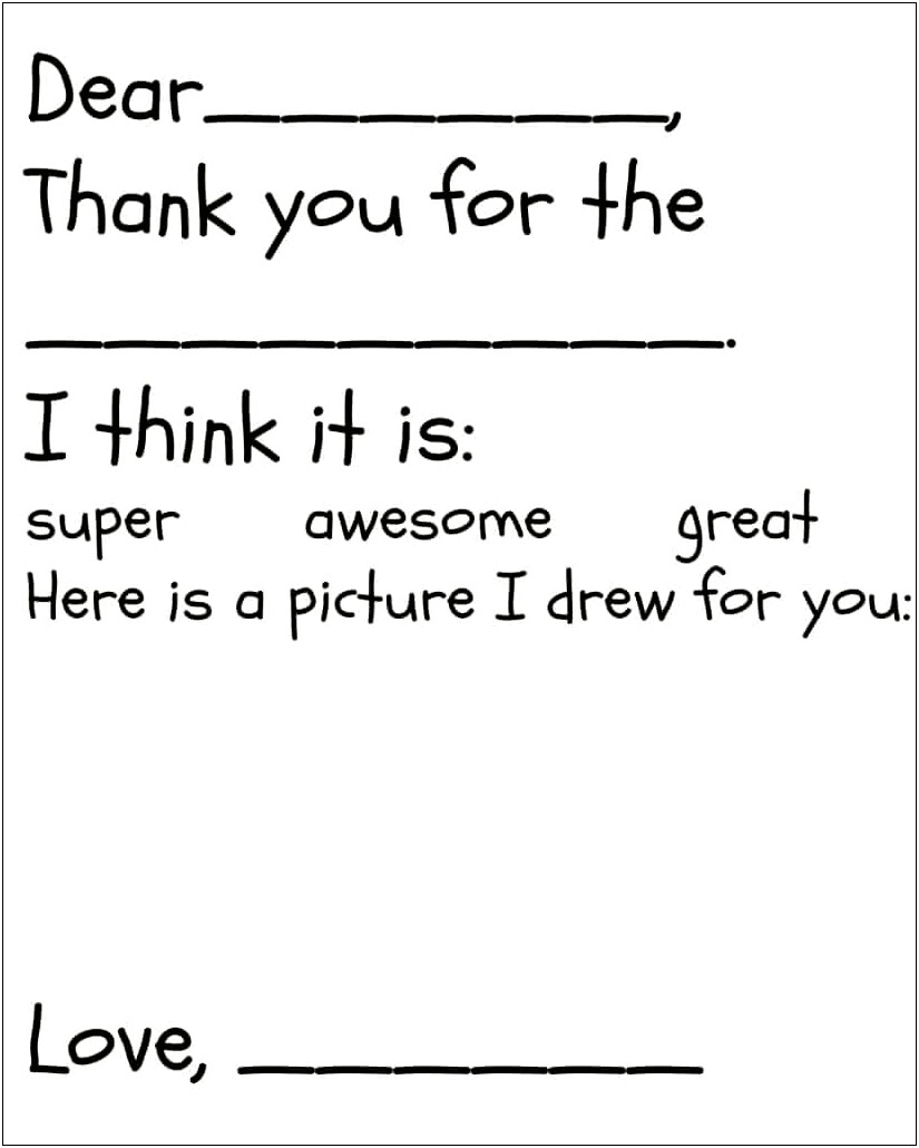 Free Kid Thank You Card Template