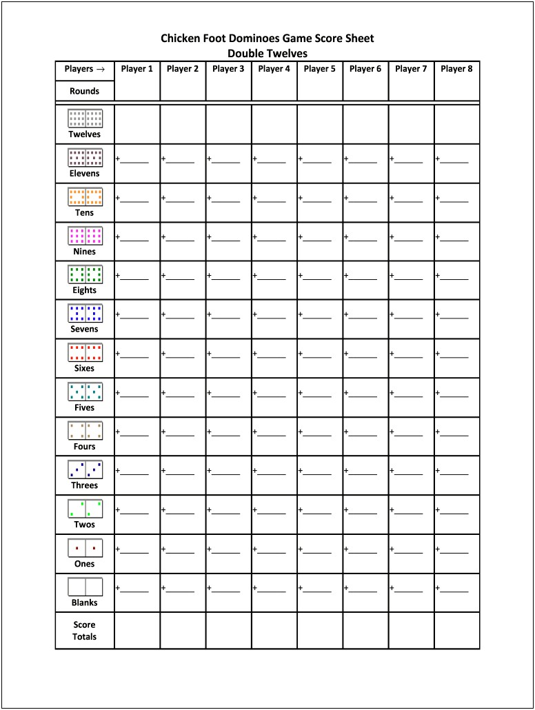 Free Large Blank Printable Domino Template