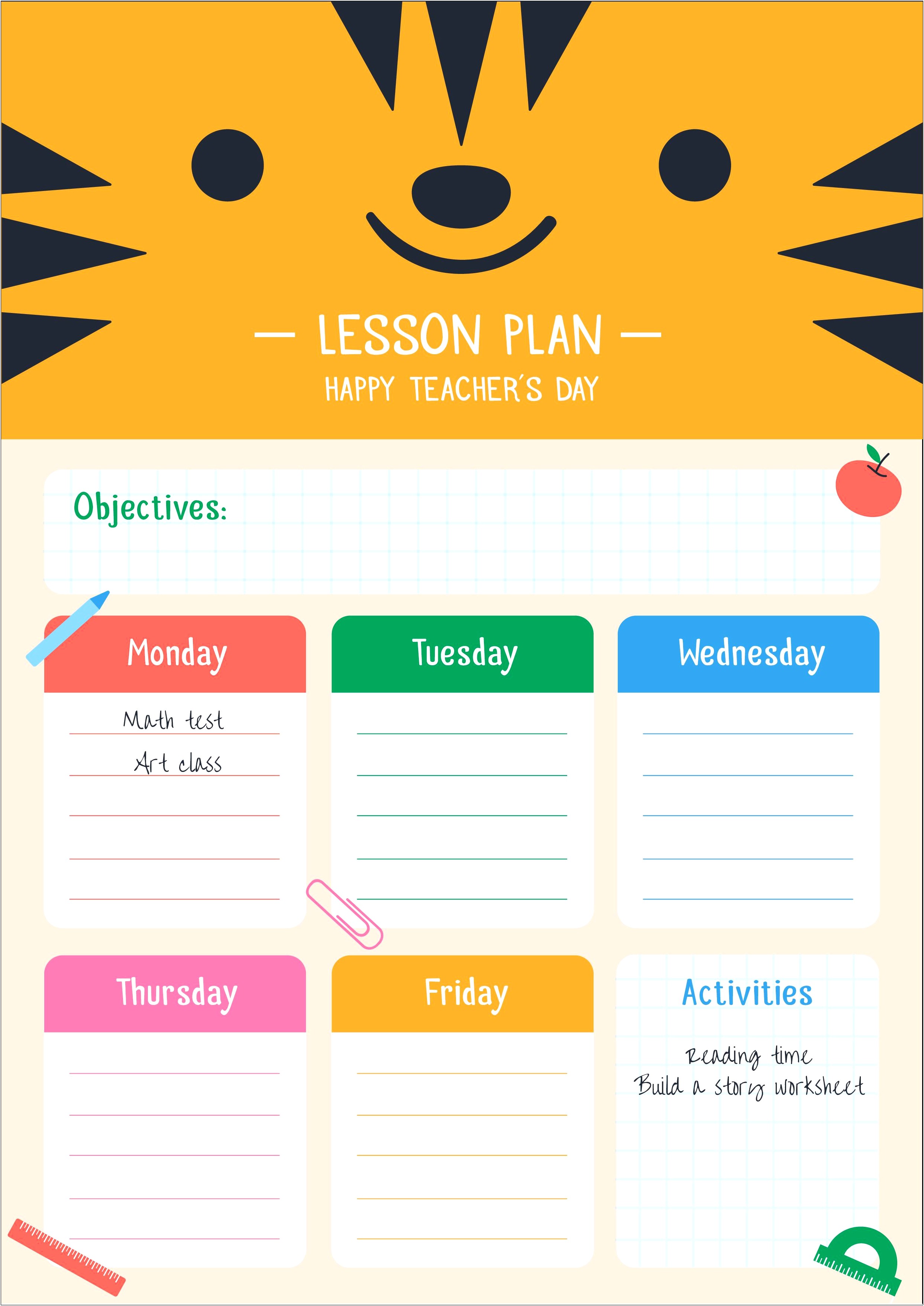 Free Lesson Plan Template For Math