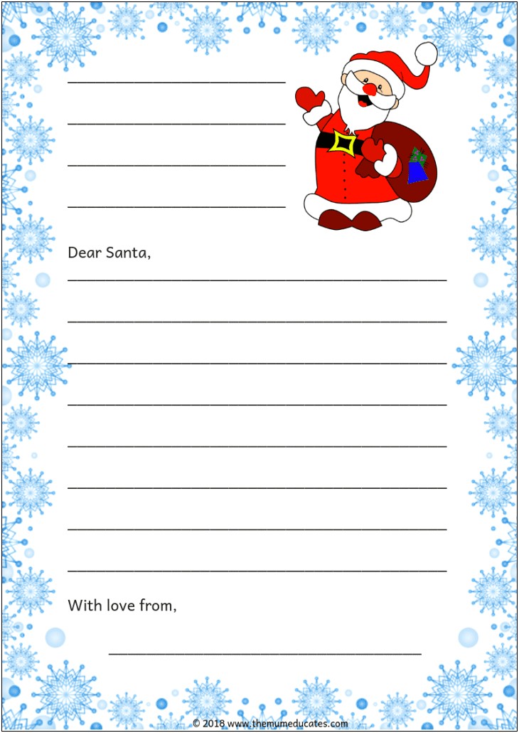 Free Letter To Santa Template Printable Templates : Resume Designs