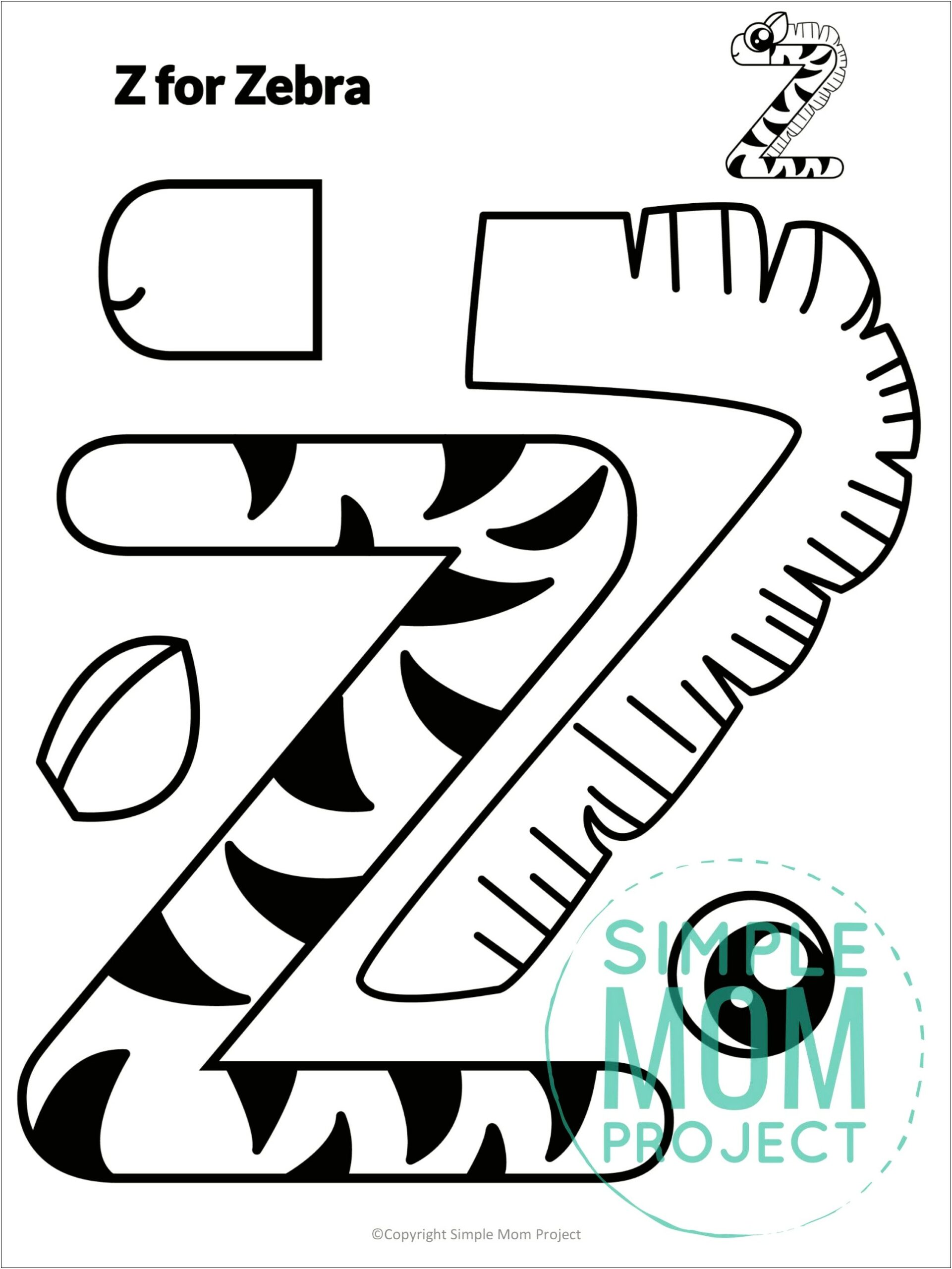 Free Letter Z Craft Template For Preschool
