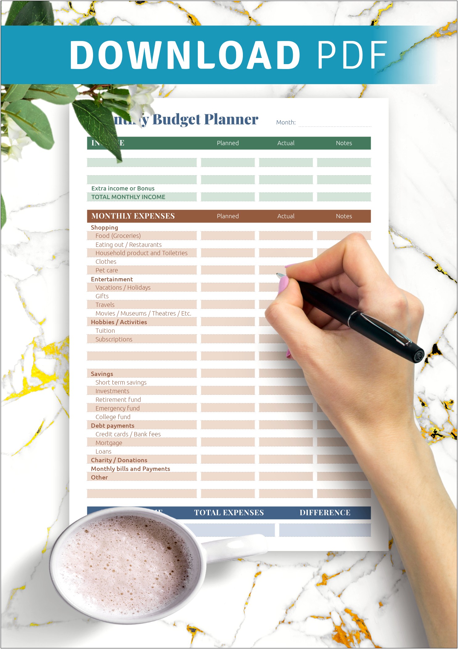 Free Living Expense Budget Template Denver Co