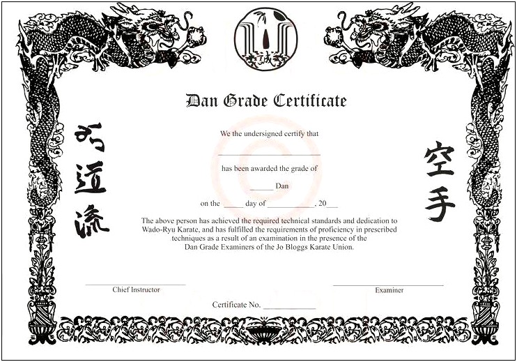 Free Martial Art Diplomas Templates Windows 10