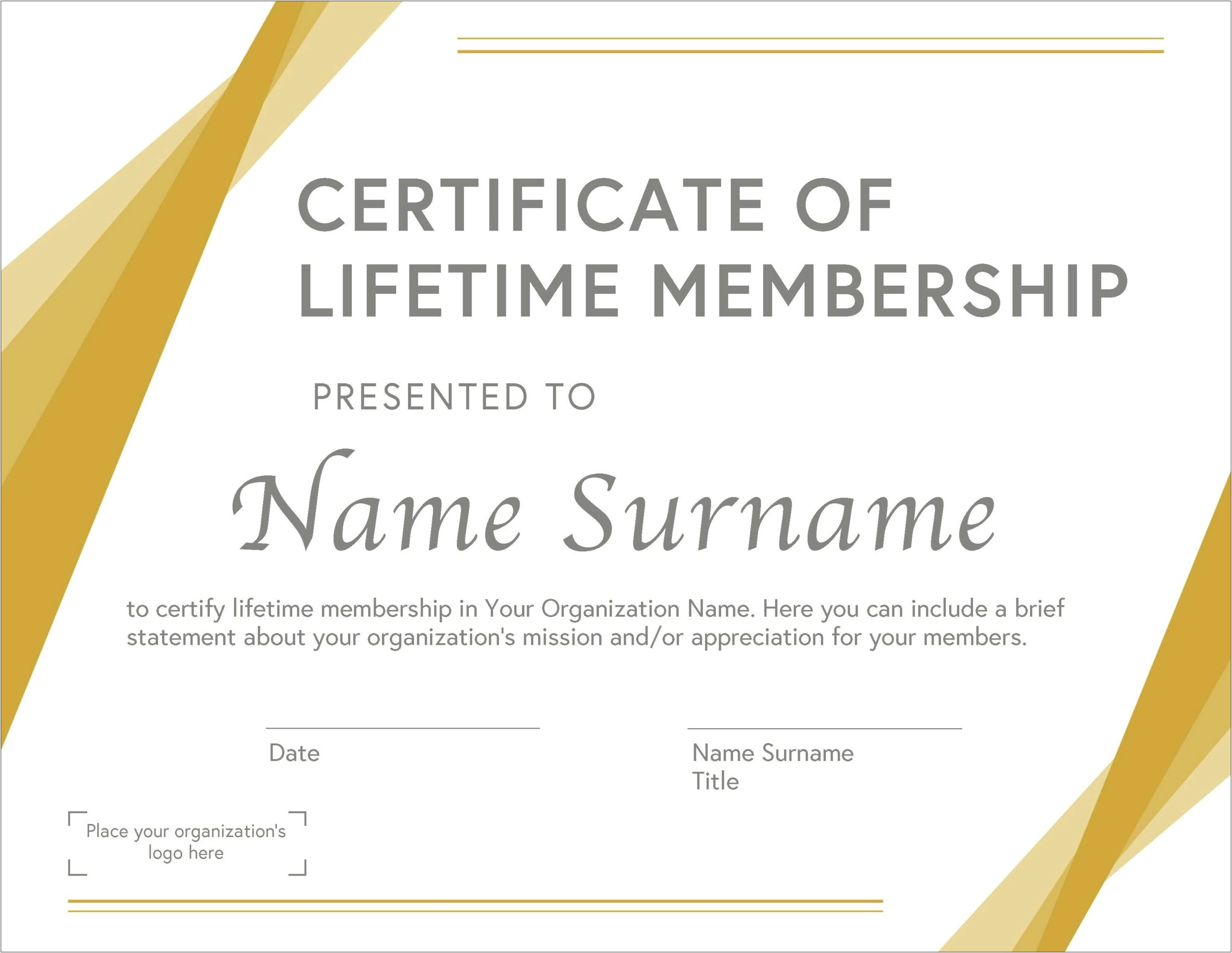 Free Membership Certificate Microsoft Word Template