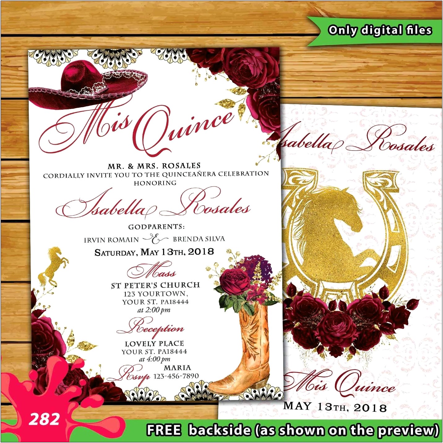 Free Mexican Theme Ivitation Template For Quinceanera