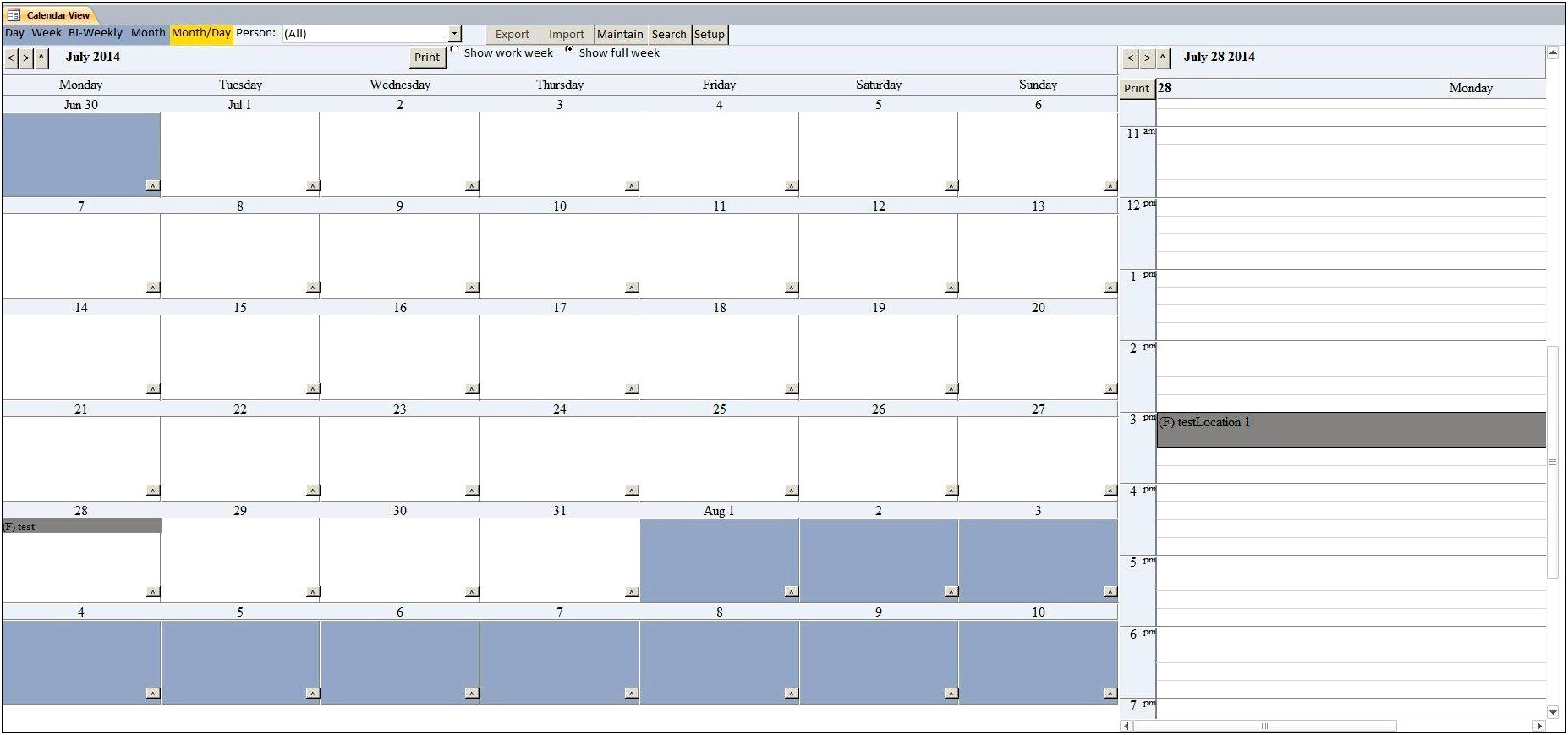 Free Microsoft Access Calendar Scheduling Database Template