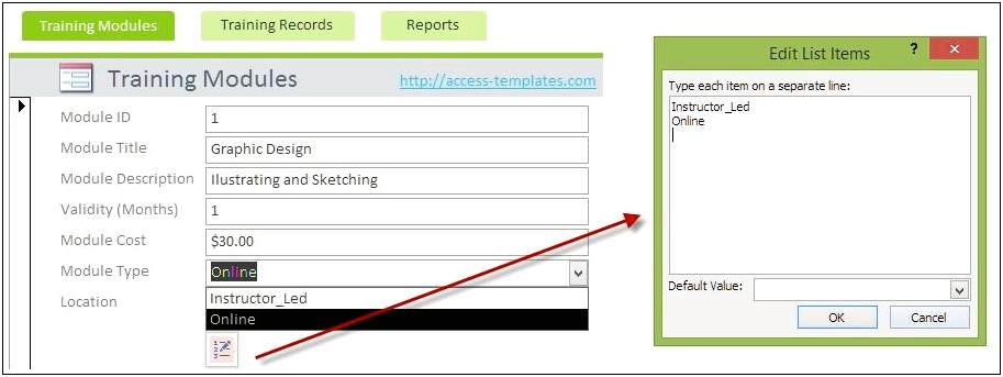 Free Microsoft Access Employee Training Database Template