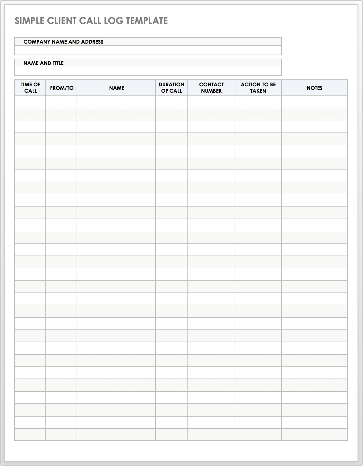 Free Microsoft Access Phone Log Template