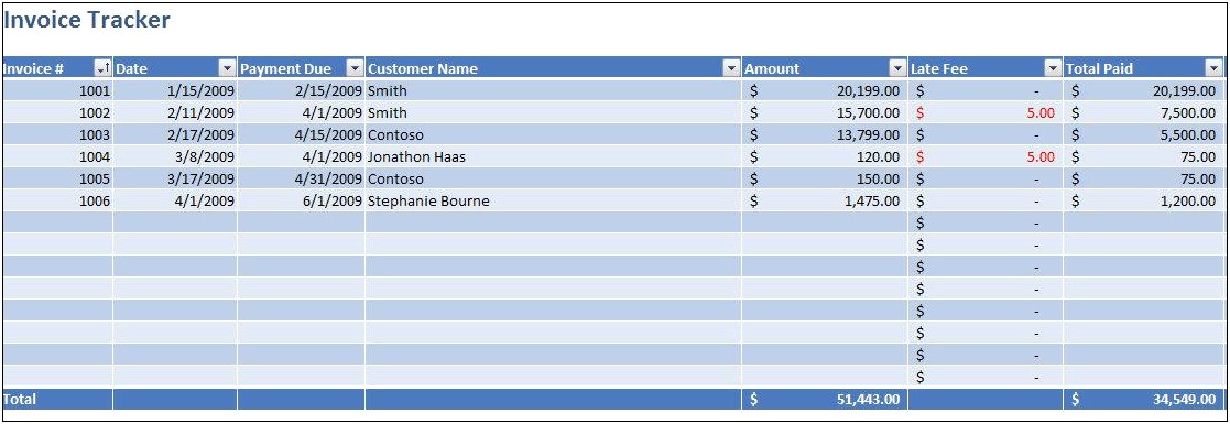 Free Microsoft Excel Invoice Template Download