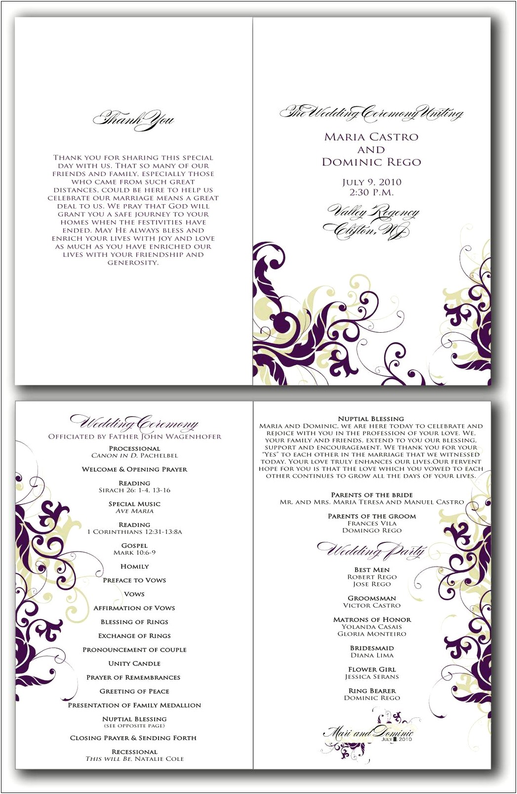 Free Microsoft Office Wedding Program Templates