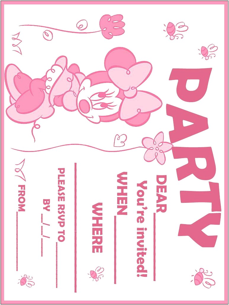 Free Minnie Mouse Templates For Birthday Invitations
