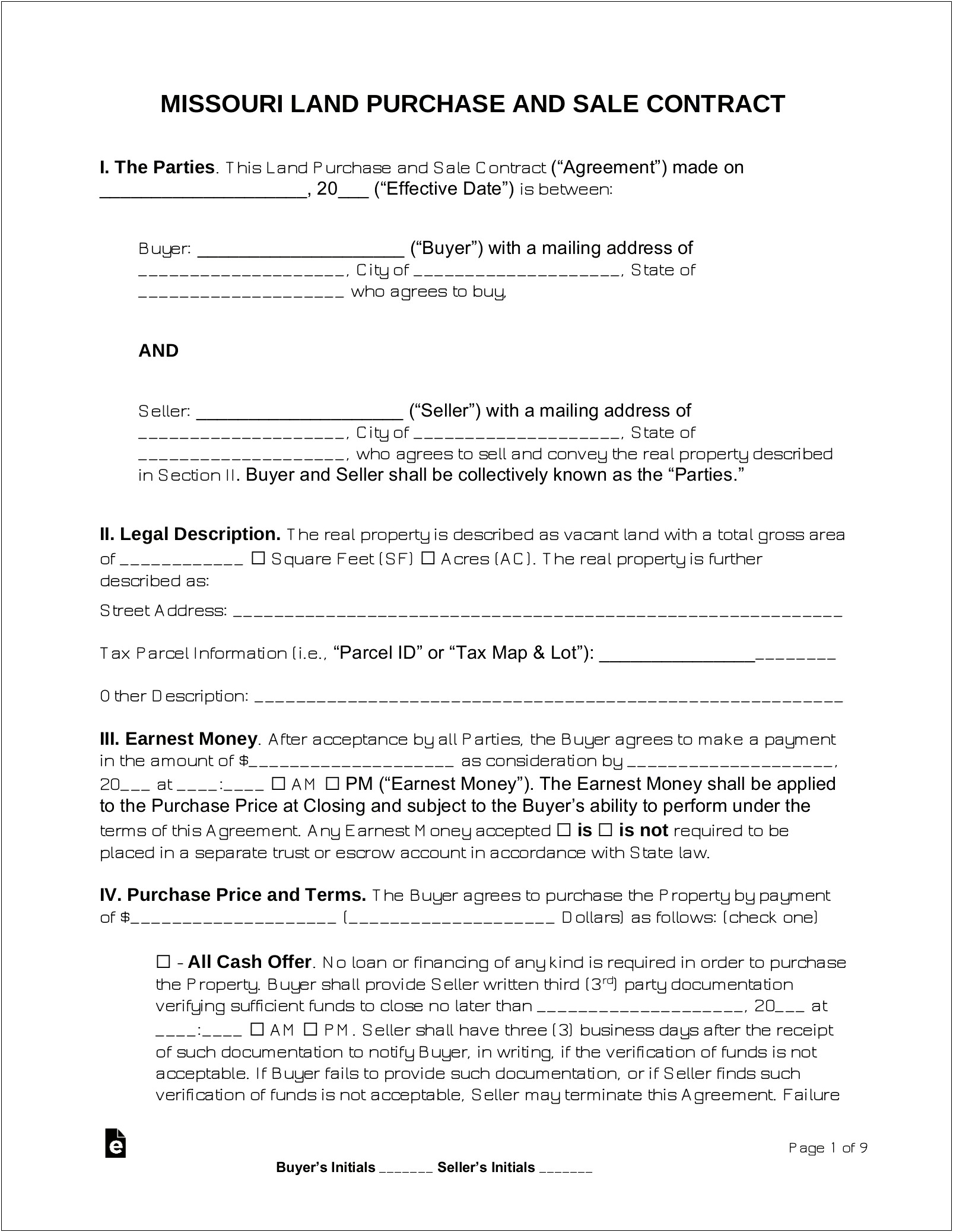 Free Missouri Real Estate Addendum Template