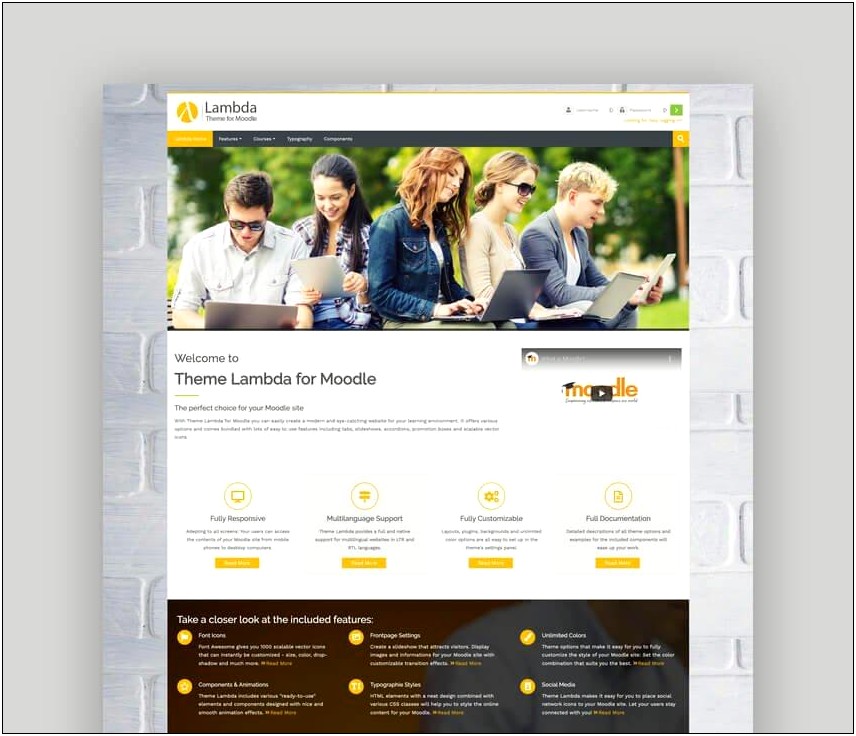 Free Moodle WordPress Templates With Login