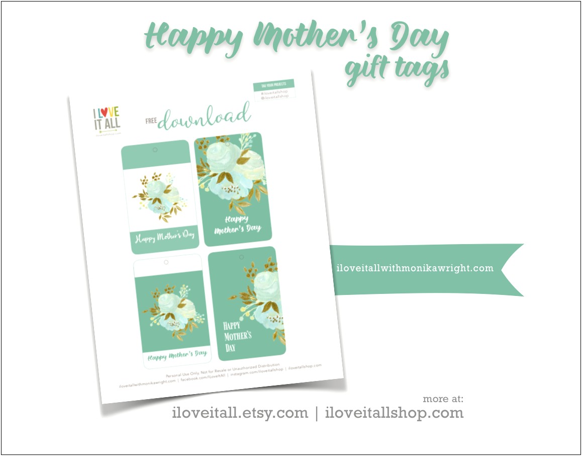 Free Mothers Day Gift Tag Template