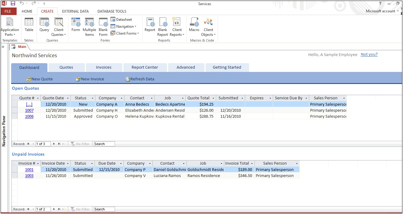 Free Ms Access Employee Database Template