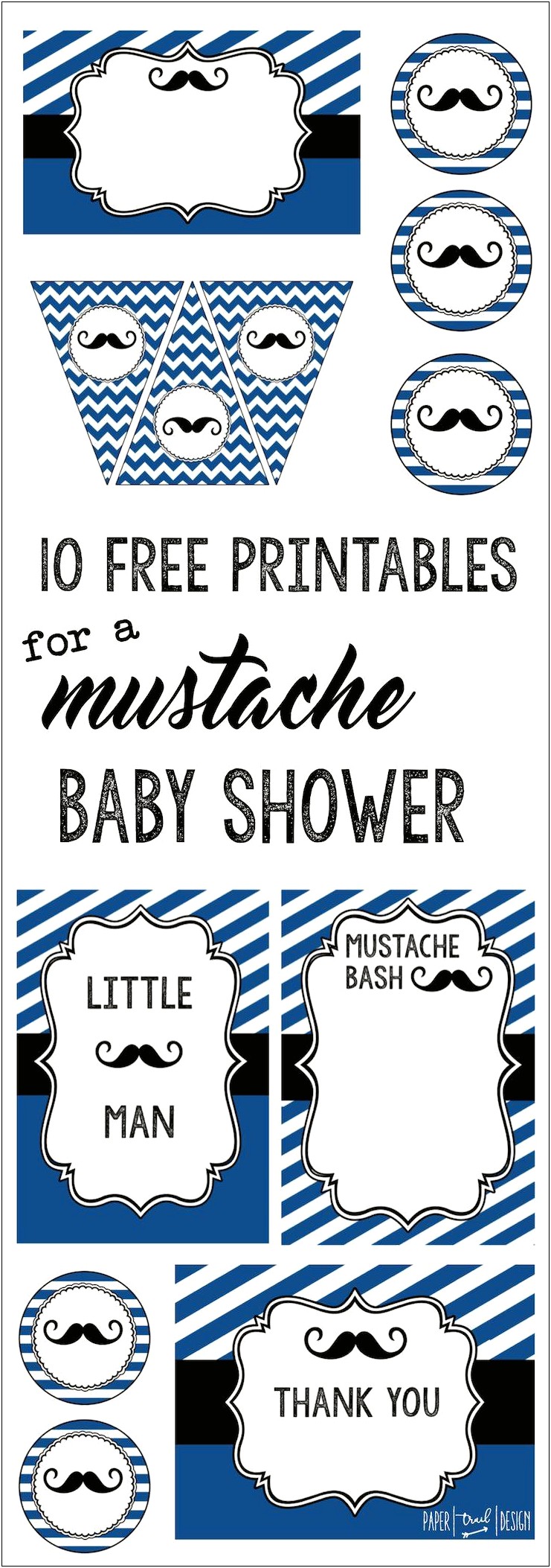 Free Mustache Thank You Cards Template