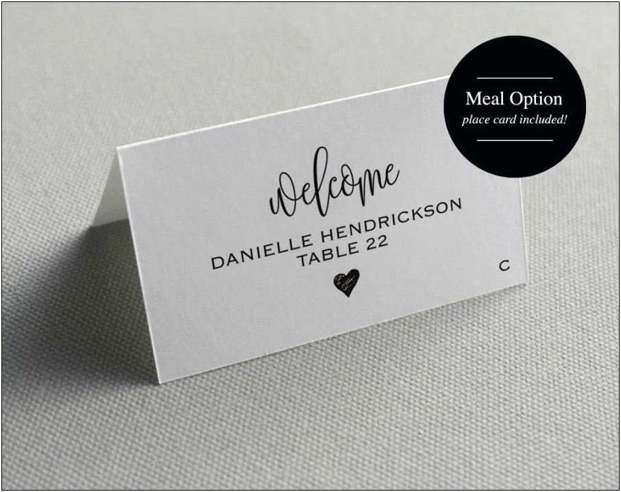 Free Name Card Templates For Weddings