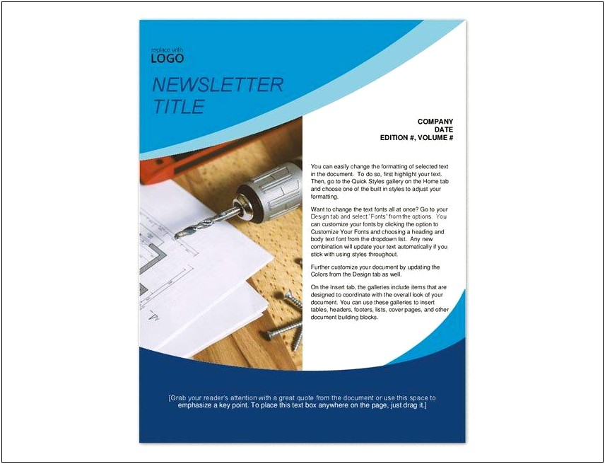 Free Newsletter Templates Word And Publisher