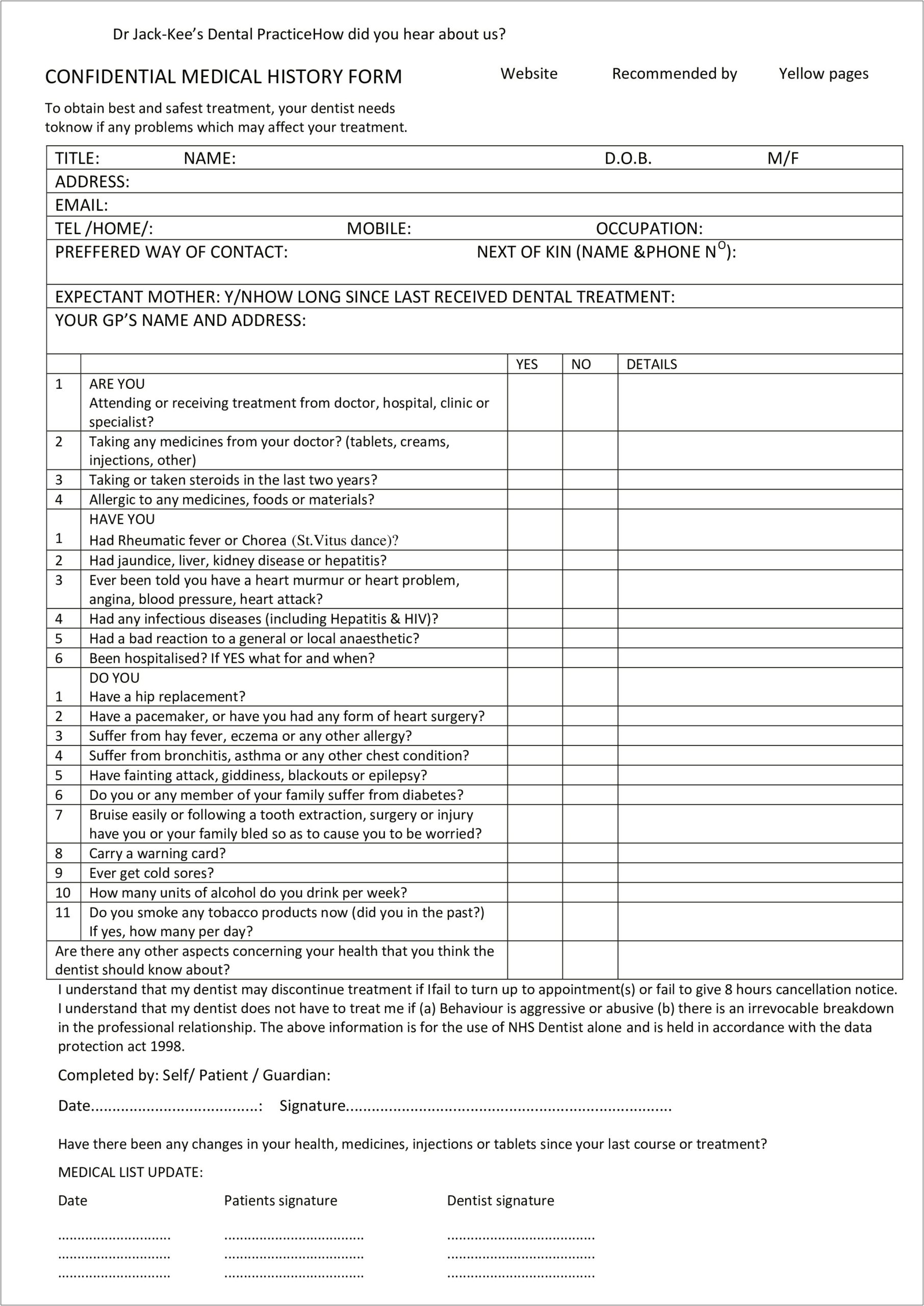 Free Next Of Kin Form Template