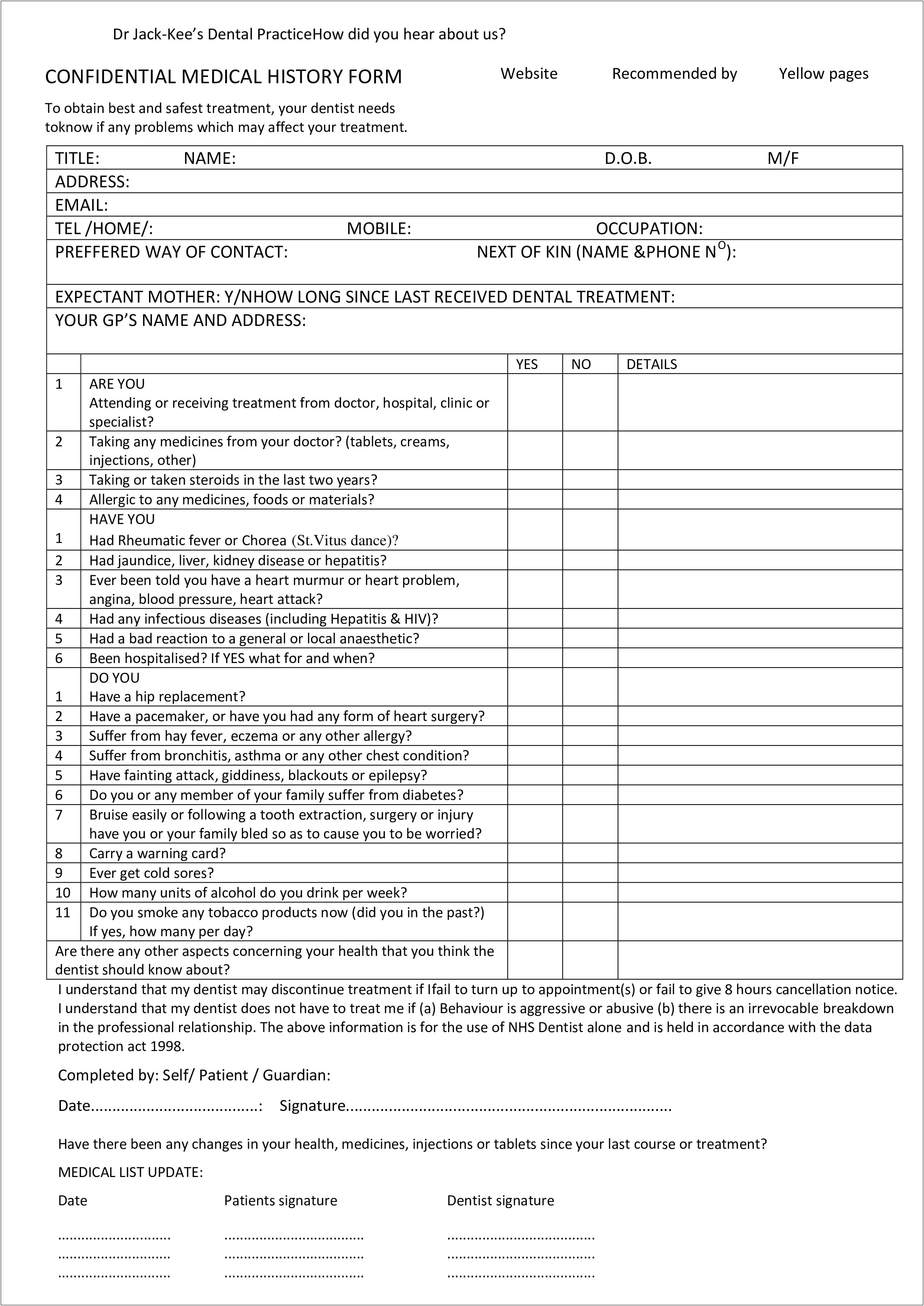 Free Next Of Kin Form Template