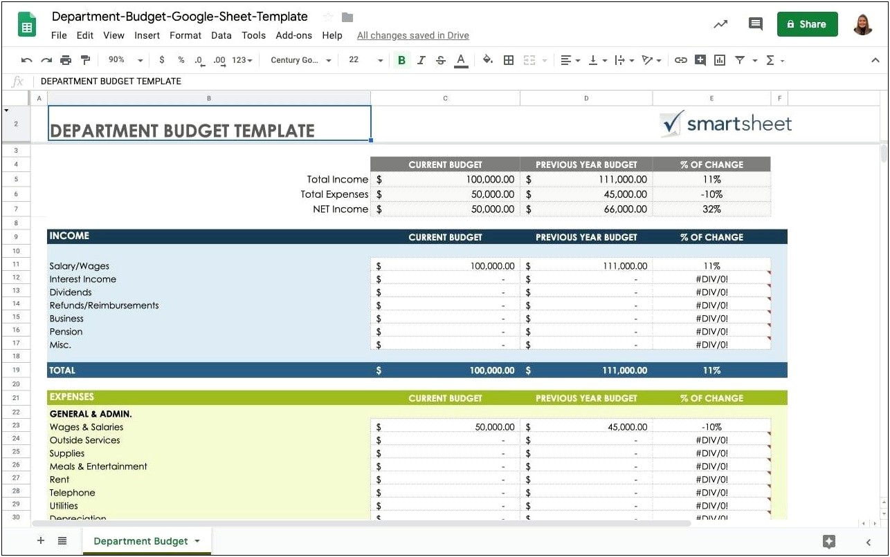 Free Nonprofit Financial Template Google Sheets