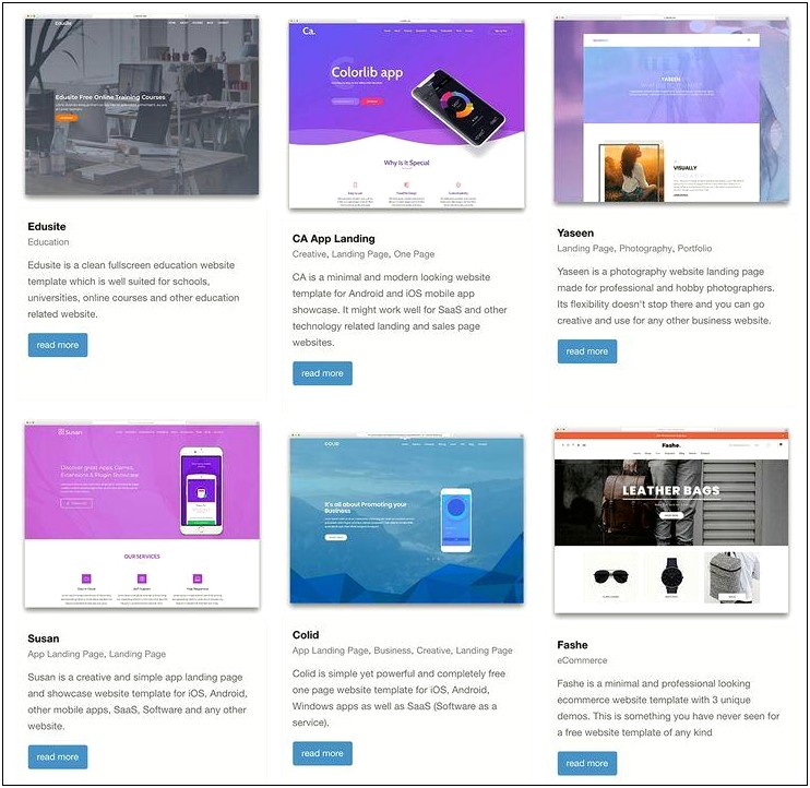 Free One Page Bootstrap Templates 2018