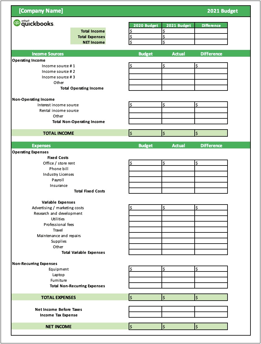 Free Online Income And Expense Templates