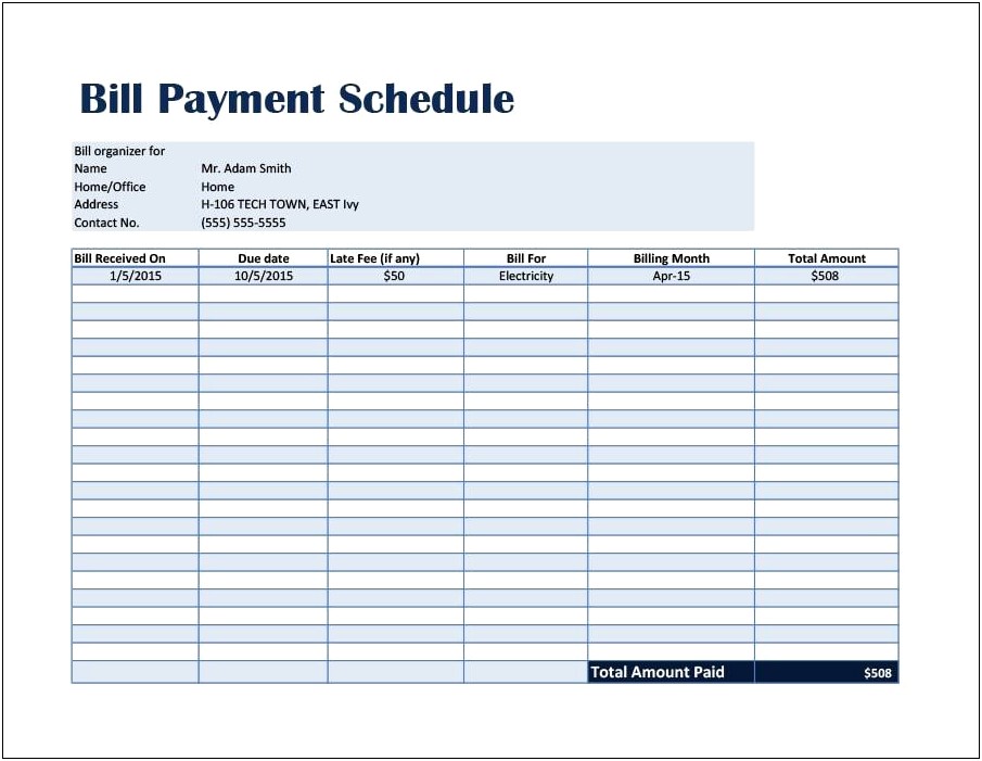 Free Online Payment Plan Templates Pdf