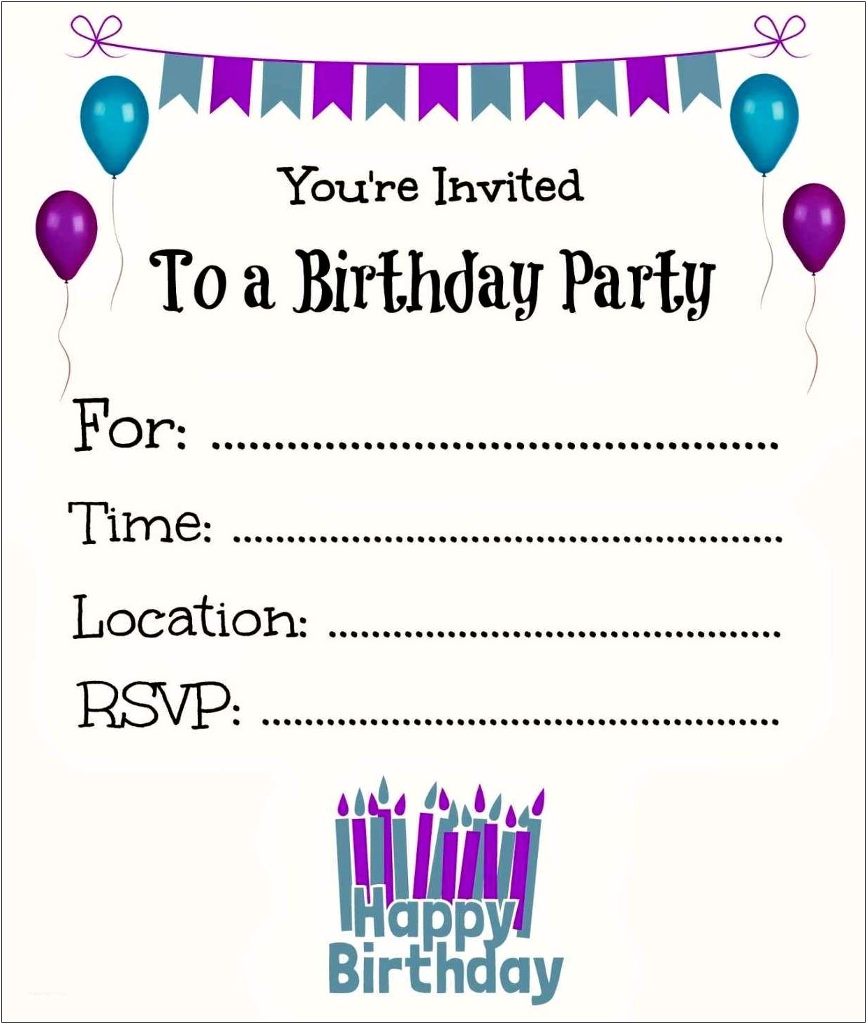 Free Online Template For Birthday Invitation