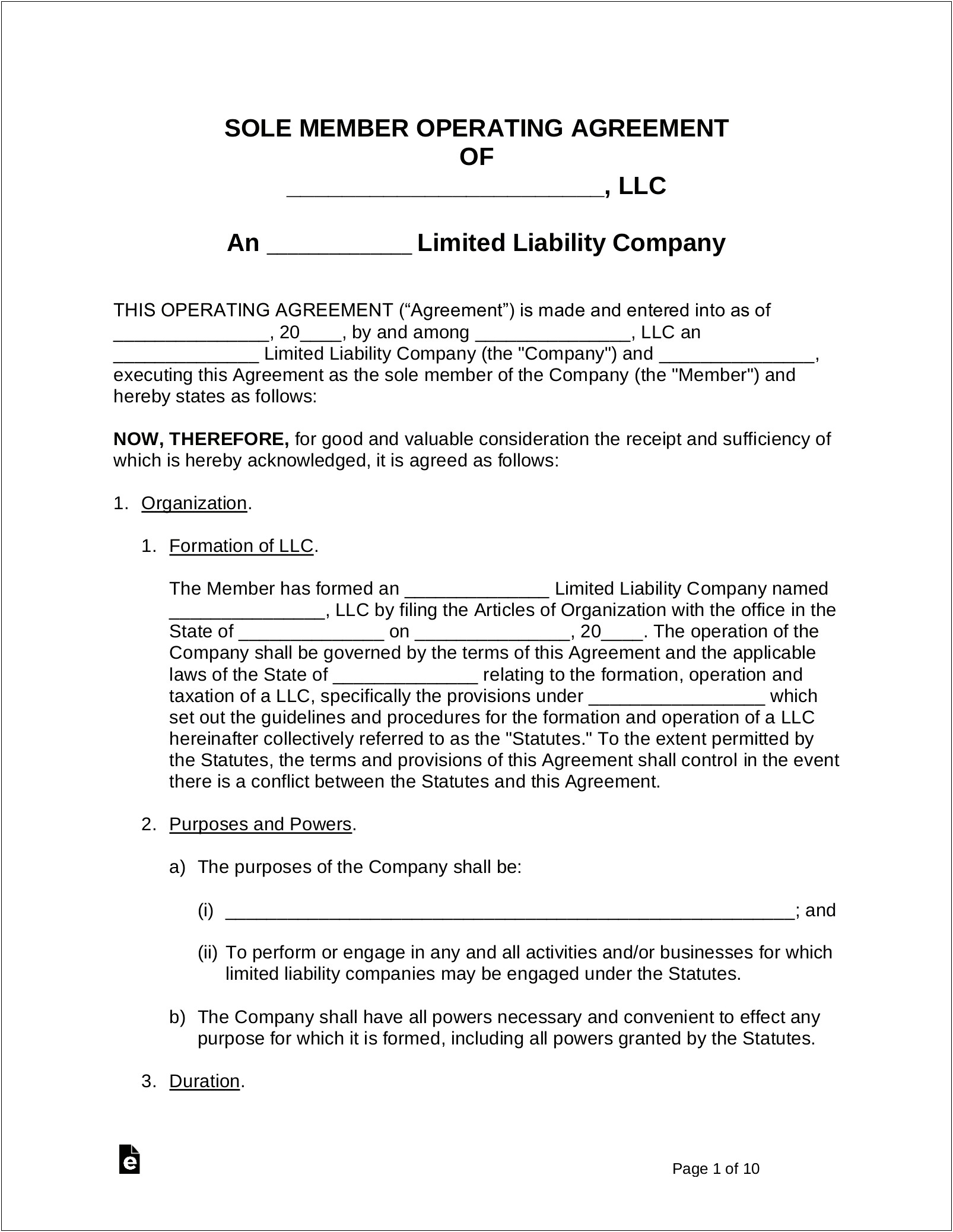 Free Operating Agreement Template Google Doc