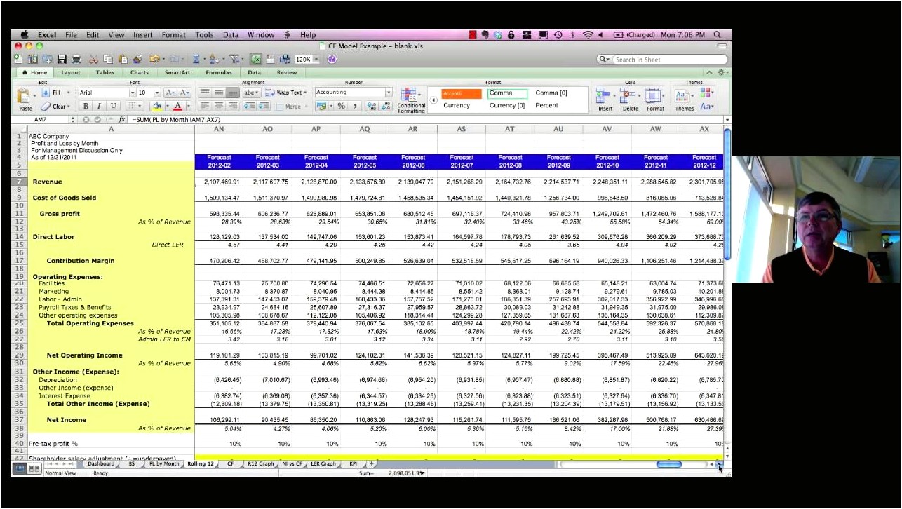 Free P And L Template In Excel