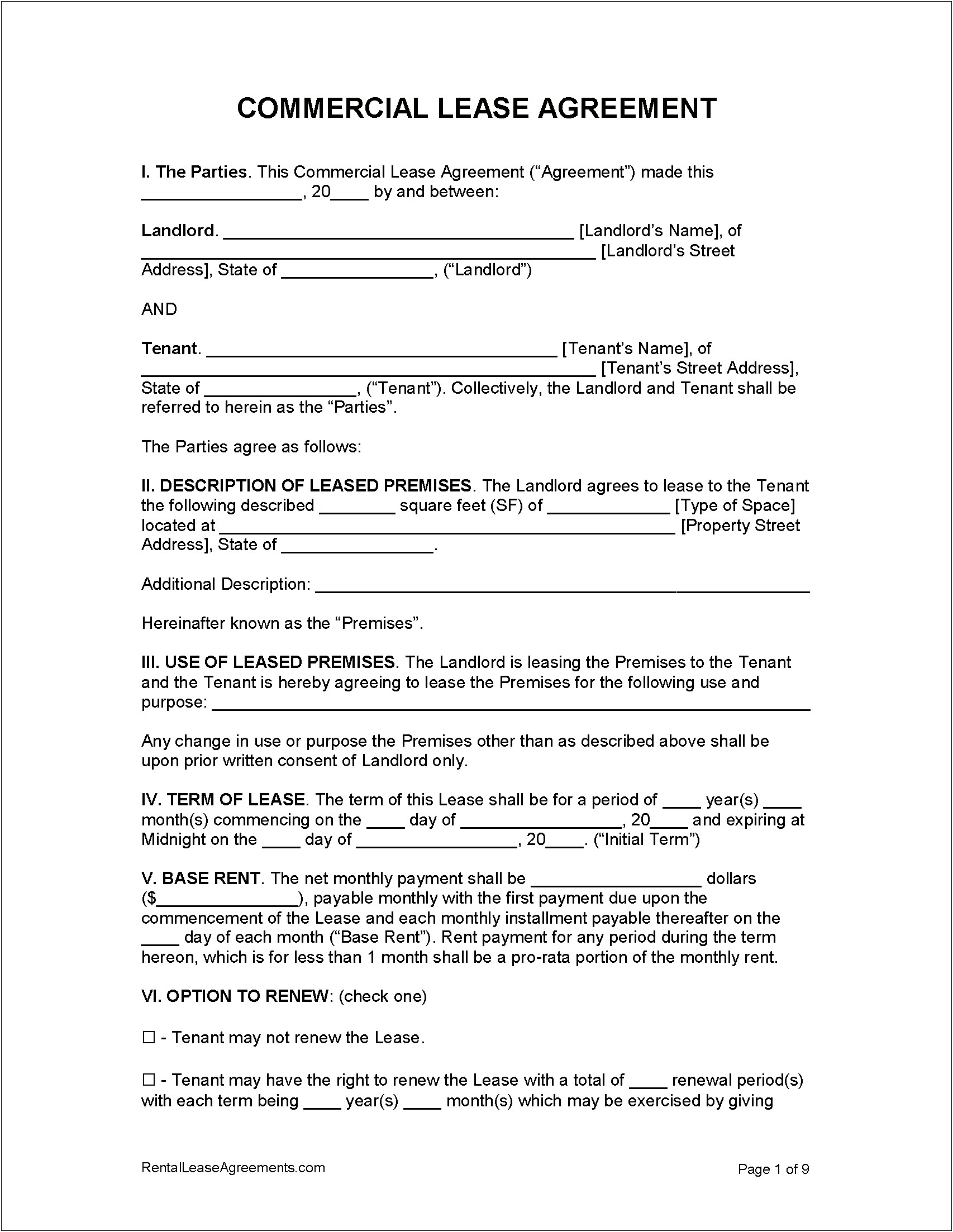 Free Pa Renters Landlord Agreement Template