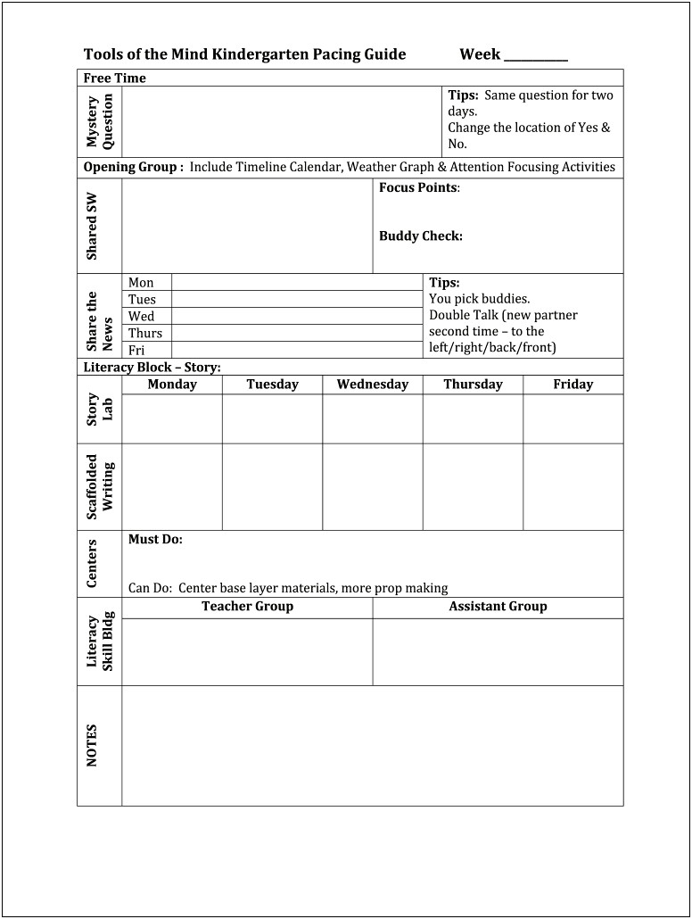 Free Pacing Calendar Template For Teachers