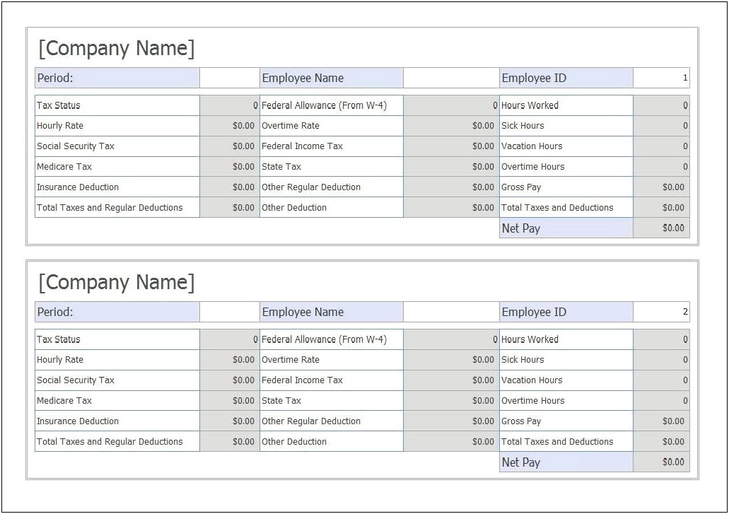 Free Pay Stub Template Ontario Canada