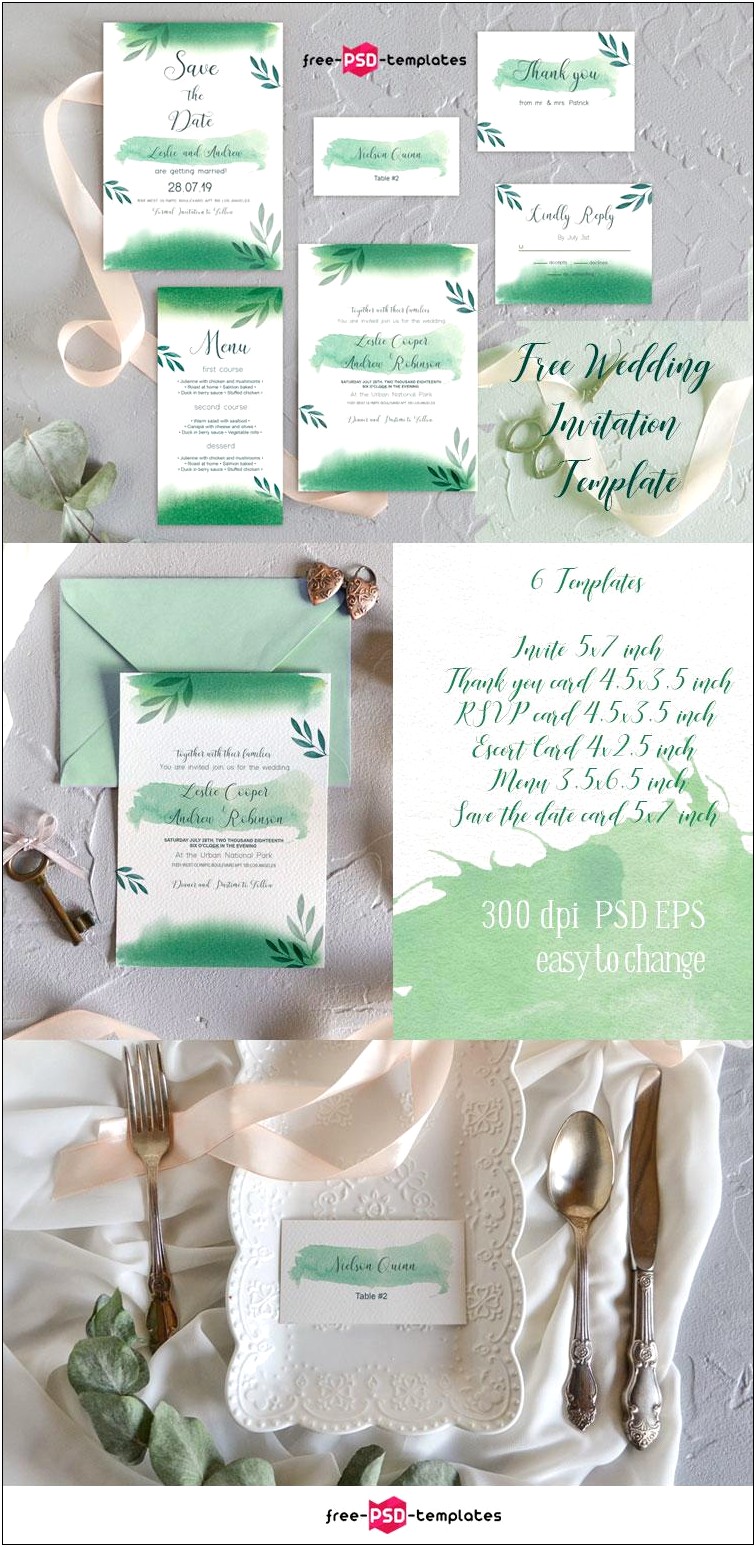 Free Photoshop Templates For Wedding Invitations