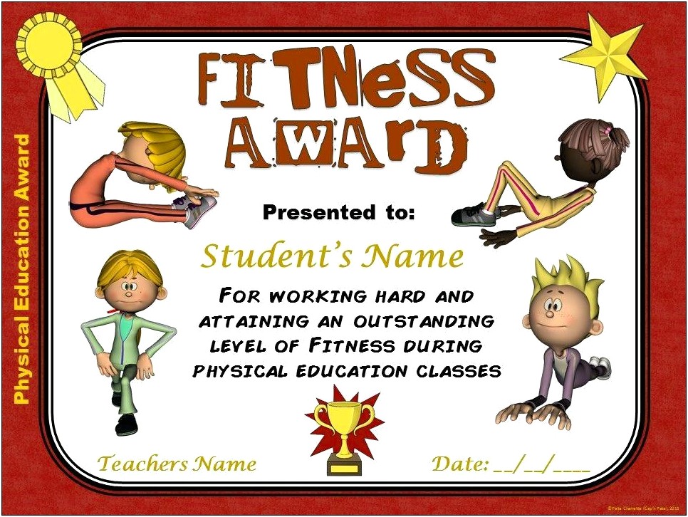 Free Physical Education Award Certificate Template