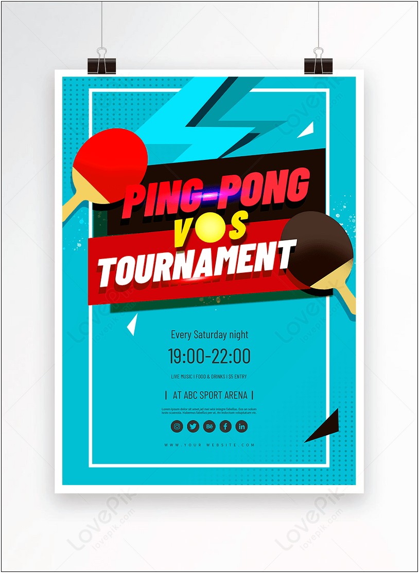 Free Ping Pong Tournament Flyer Template
