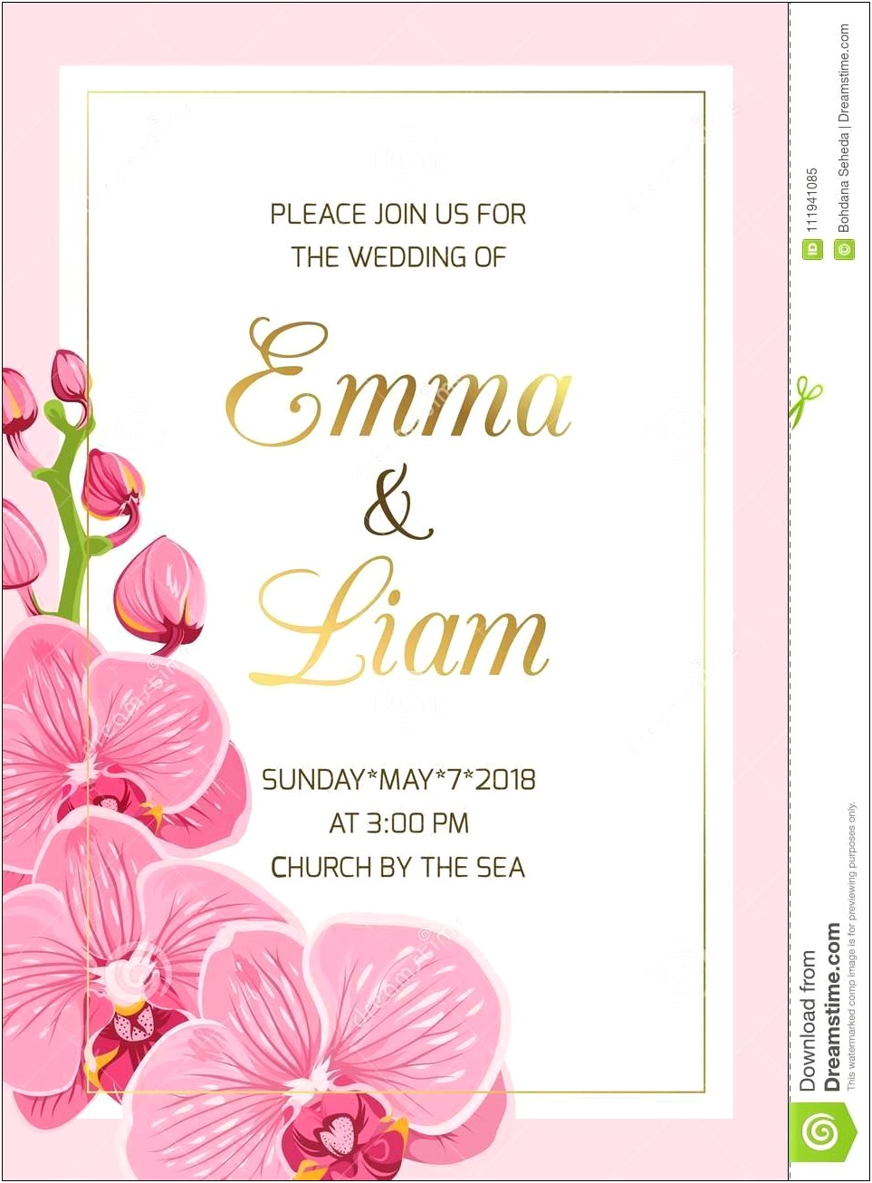 Free Pink And Gold Invitation Templates